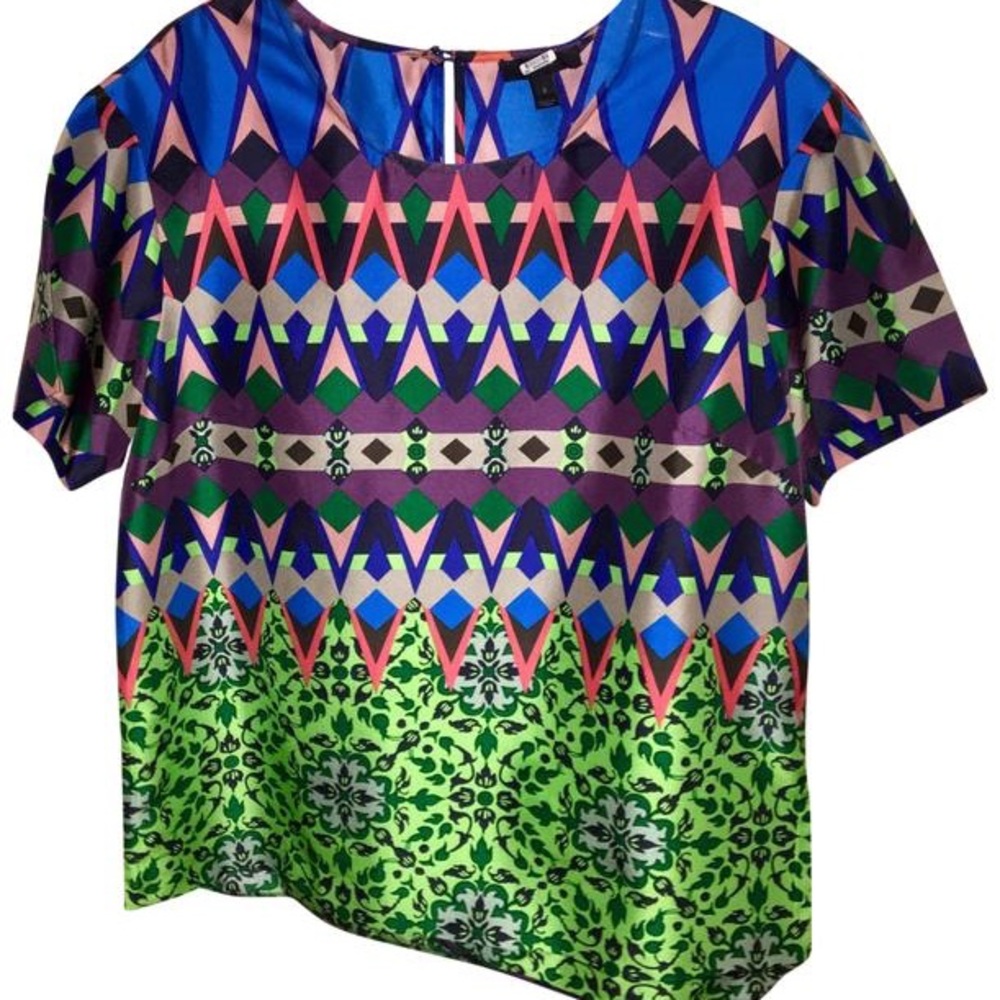 J.Crew Gemstone Silk Floral Top